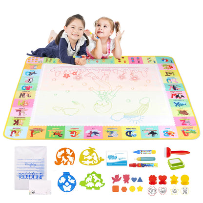 100X80Cm Magic Water Drawing Mat Coloring Doodle with Reusable Magic Pens Montessori Painting Board Educational Toys Kids Gifts